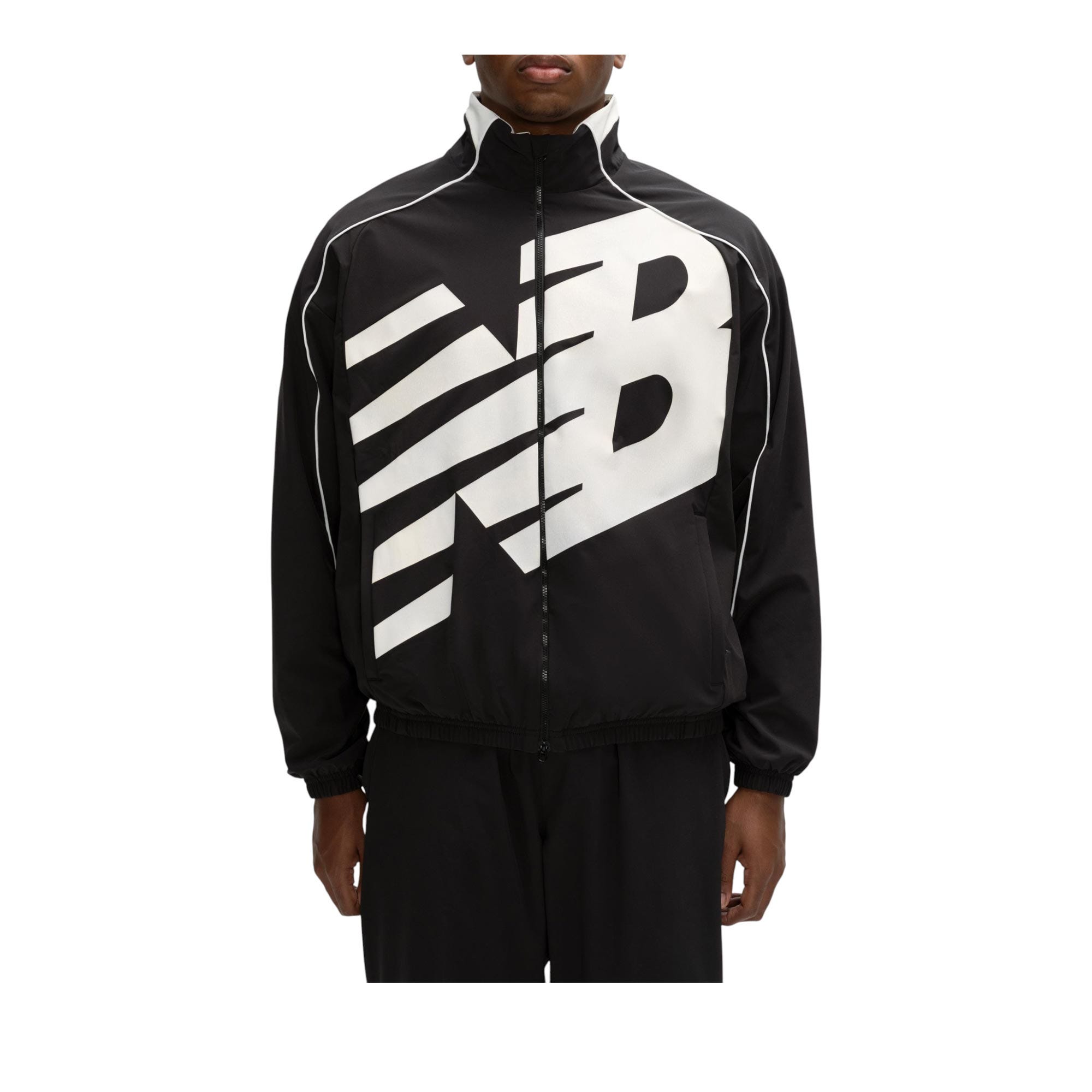 basketball oversized print woven mens jacket - back