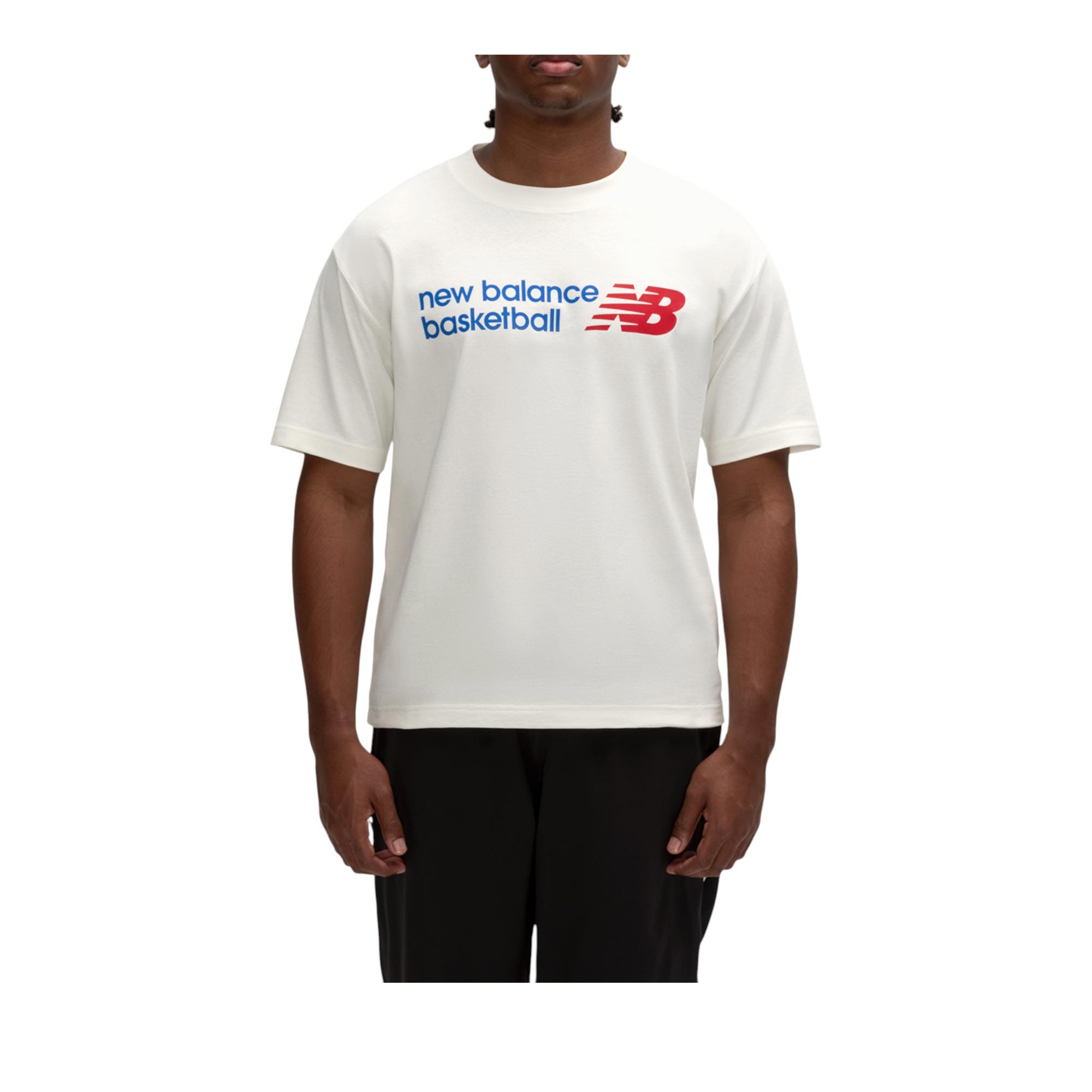 basketball logo graphic mens t-shirt - white