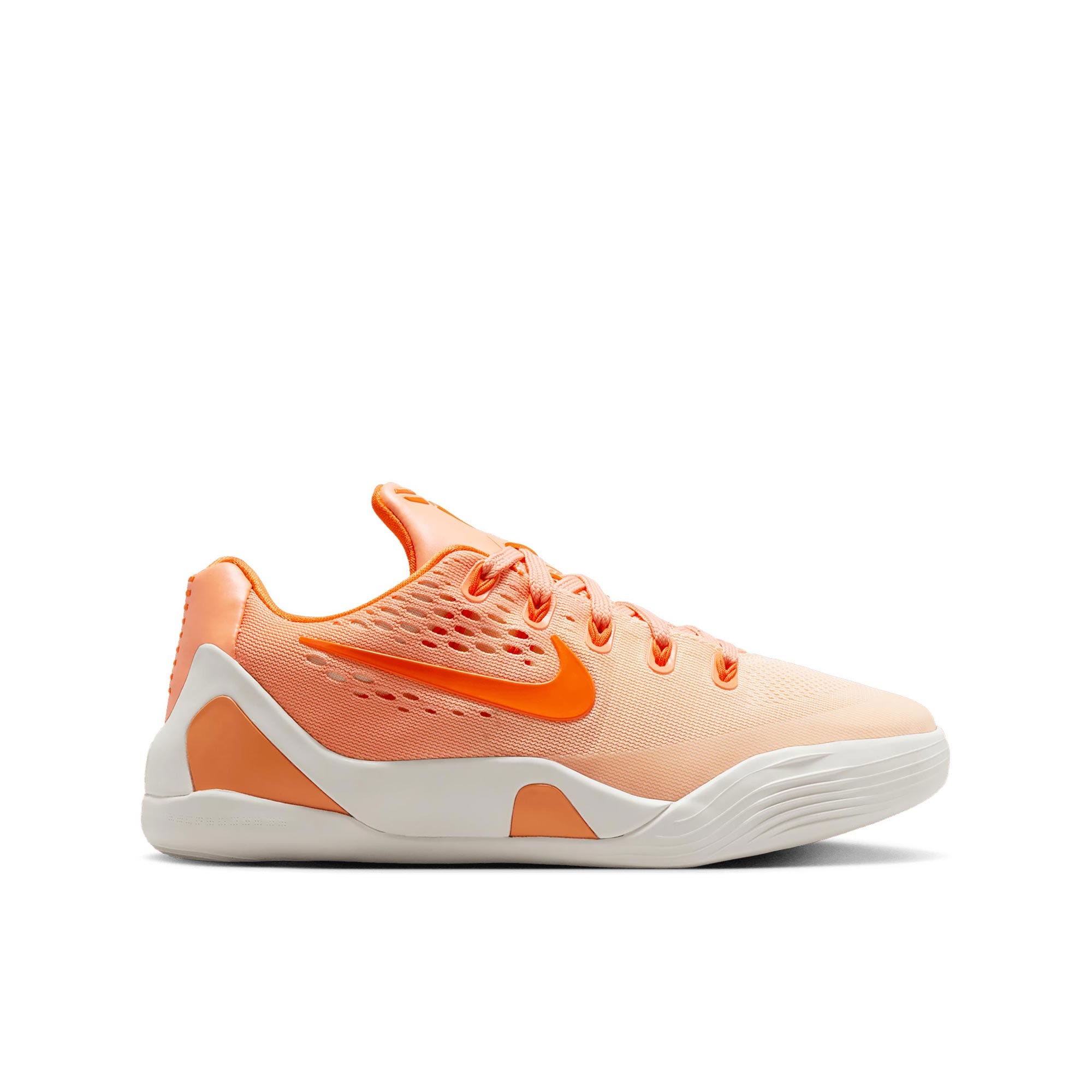 kobe ix low em kids' grade school basketball shoes - orange frost/ice peach-brilliant ornge