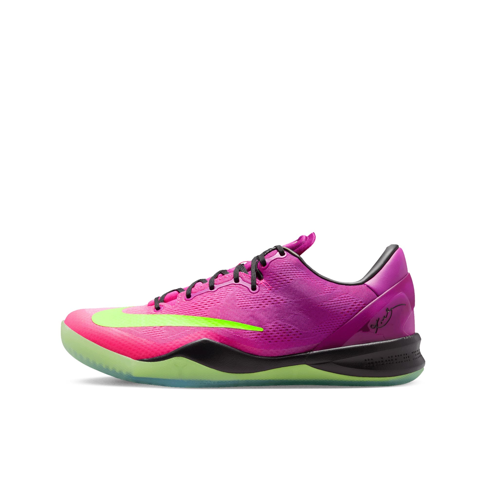 kobe viii protro men's basketball shoes - red plum/electric green-pink flash